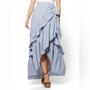 Black Ruffle Wrap high & low skirt by 7th Avenue Design Studio NY&Co